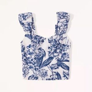 Abercrombie & Fitch Blue Floral Tank Top